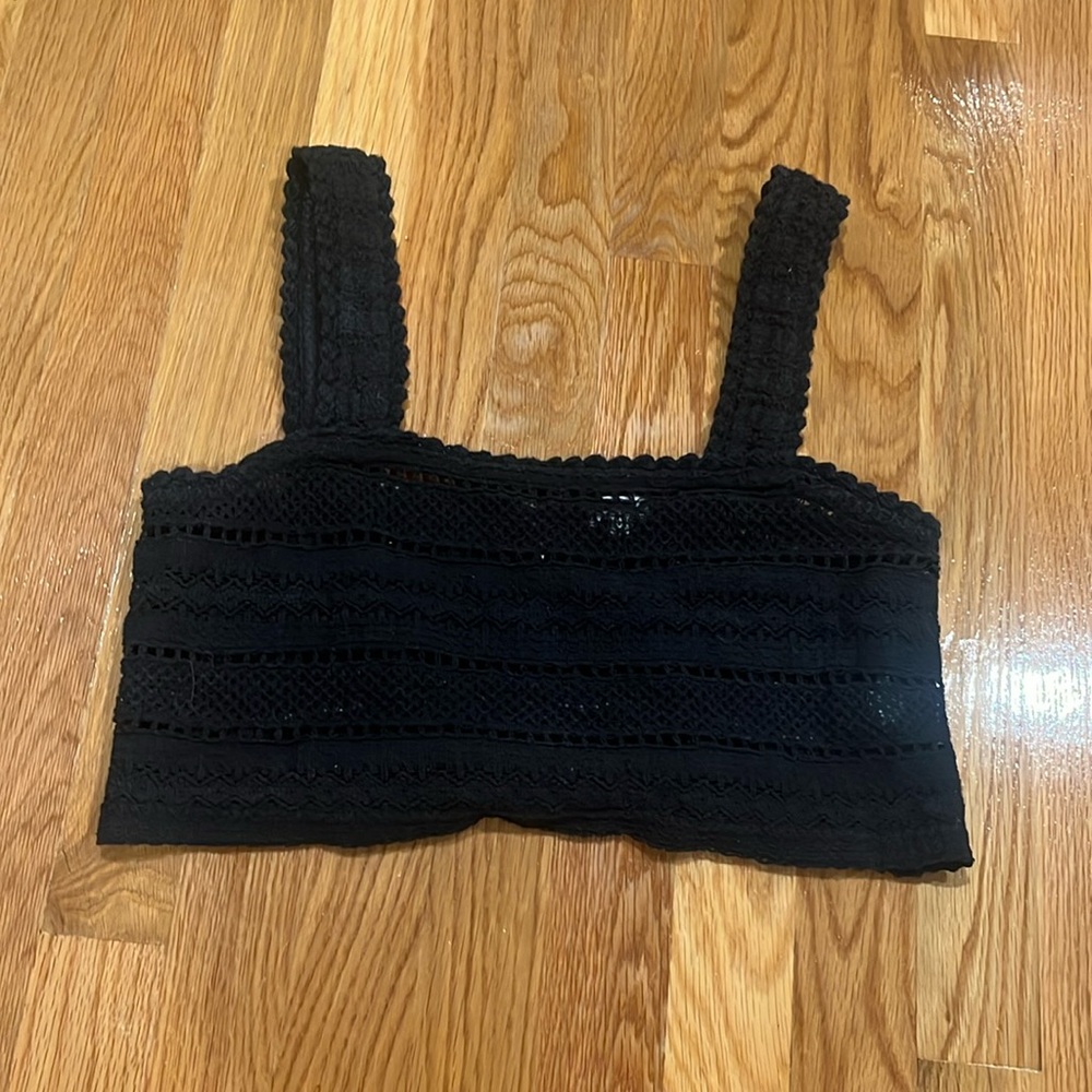 aerie crochet cropped tank top